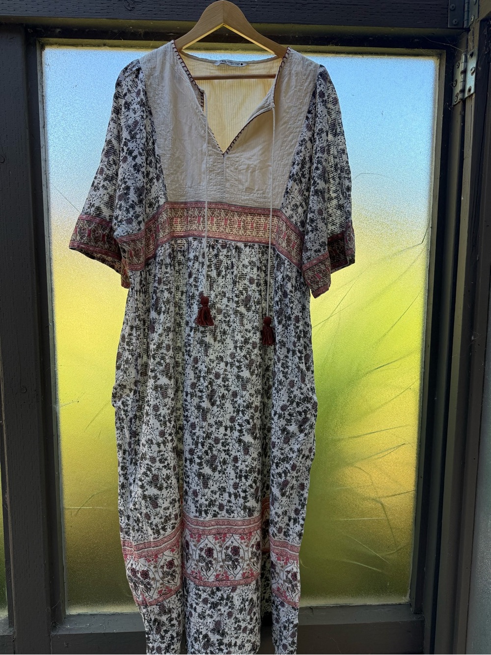 Vintage Zara Hippie Short Sleeve Kaftan Dress